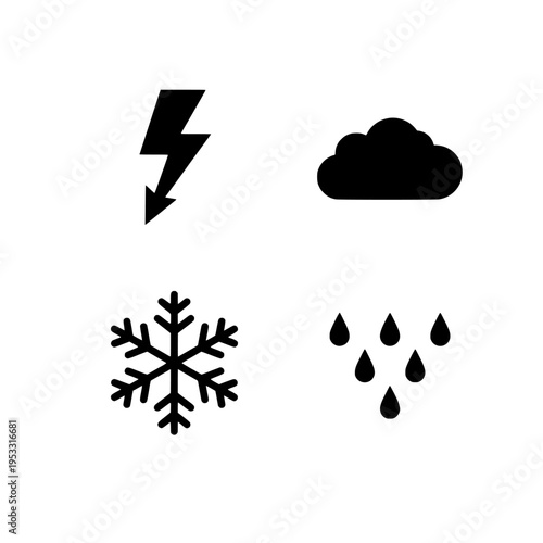Weather icons set vector illustration, flat design