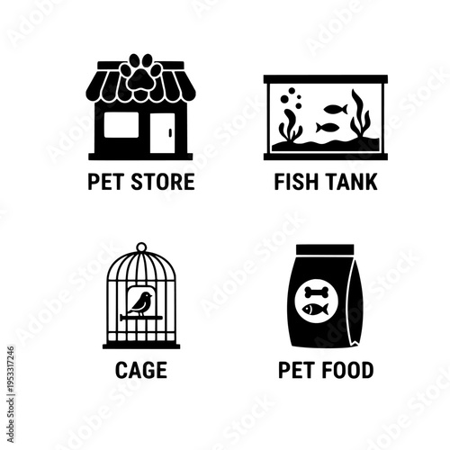 Pet store and pet care vector illustration with flat design