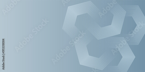 Abstract hexagon lines on gray background. Geometric stripe line art design modern
