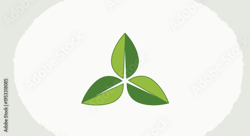 Green Three Leaf Icon Symbol Logo.