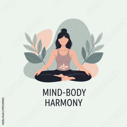 Woman Meditating in Lotus Position.