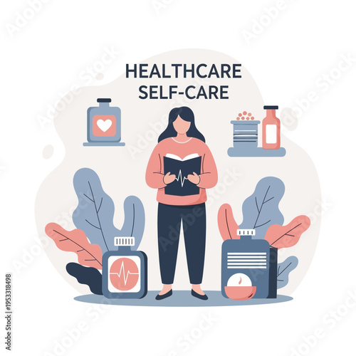 Woman practicing healthcare self care.