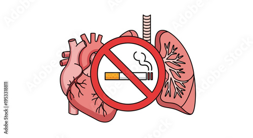 No Smoking Heart Lung Health Warning.