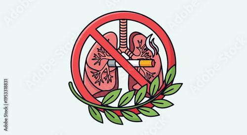 No Smoking Lung Health Awareness Symbol 1.