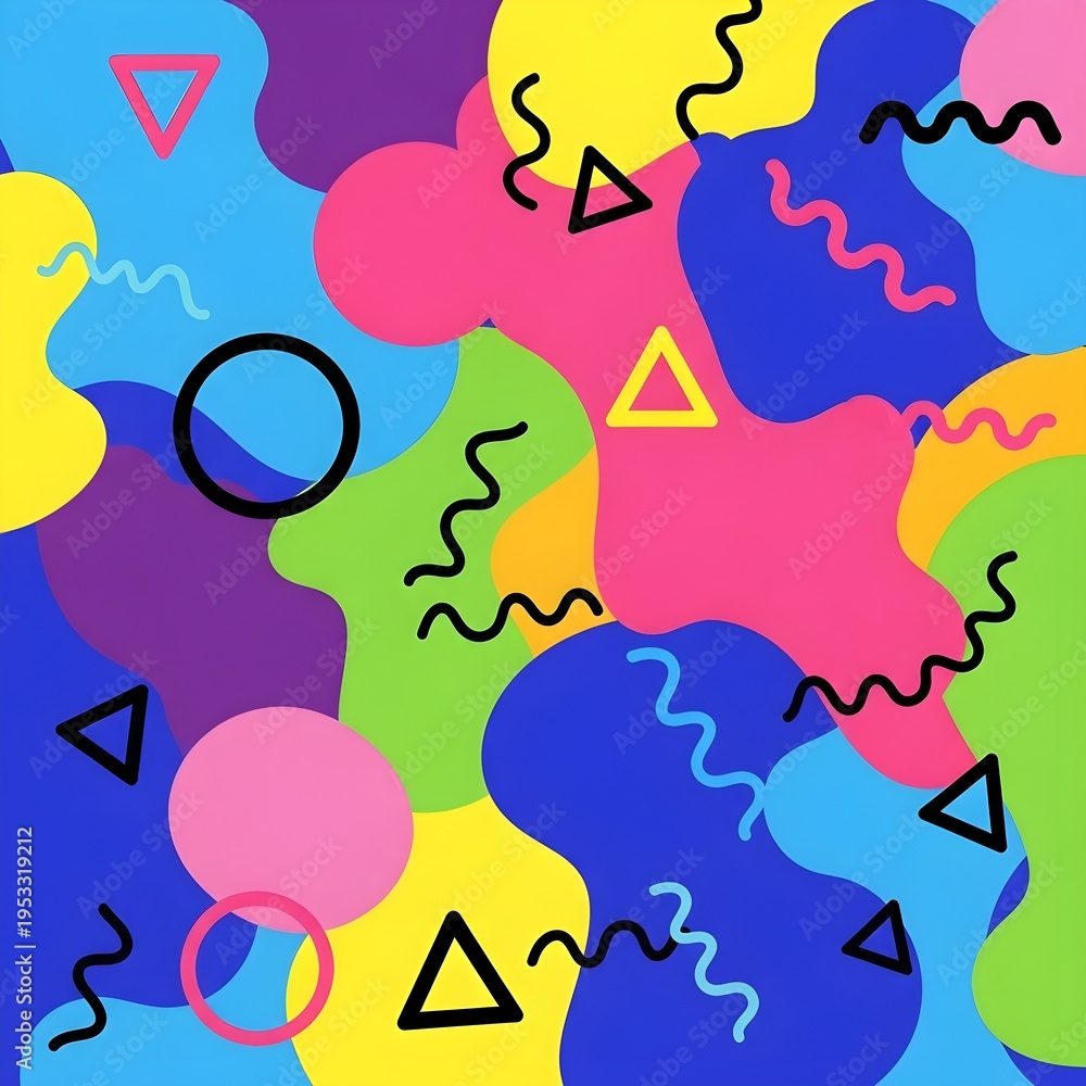Fototapeta premium Colorful abstract shapes background design