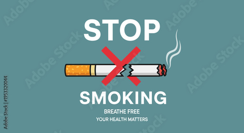 Stop Smoking Health Warning Sign.