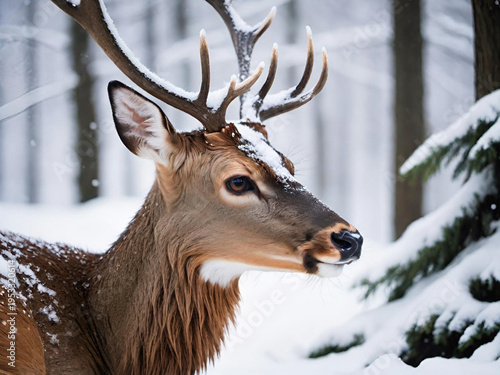 portrait of deer in forest