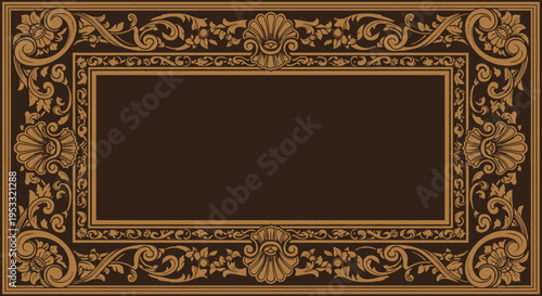 Brown Ornate Picture Frame.