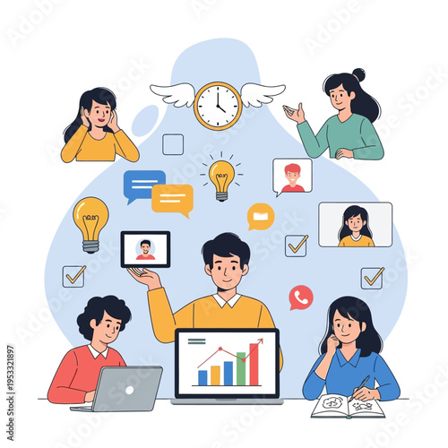 Team Collaboration and Productivity Concept.