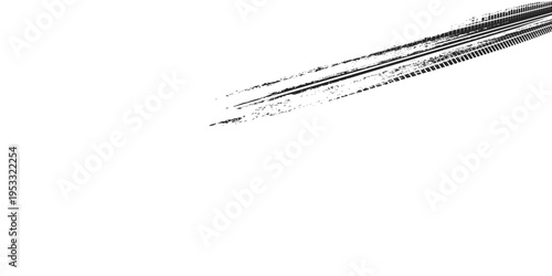 Tire track. Car  bike  motorcycle tyre mark with grunge effect isolated on white background