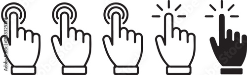 Vector hand cursors icons click set