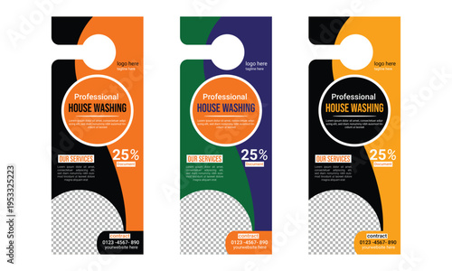 House Washing Door Hanger Design Template