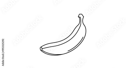Simple line art drawing of a single banana fruit.