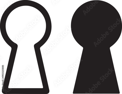 vector illustration of keyhole isolated icon. door, lock, key flat simple symbol