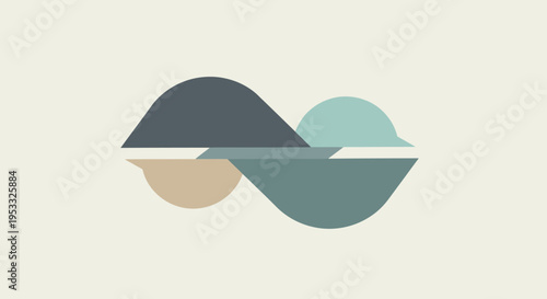 Abstract Geometric Shapes Overlapping Design Element.