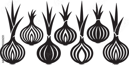Vector illustration onion silhouette icon isolated on white background