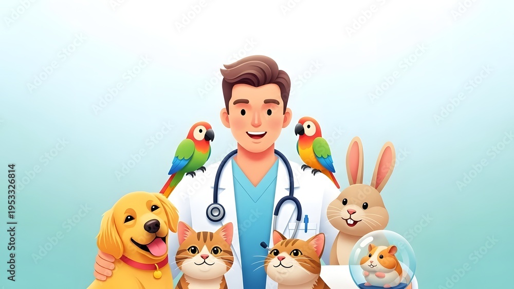 Fototapeta premium World Veterinary Day – Professional Animal Care and Pet Health Concept