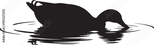 Black silhouette of whale breaching water