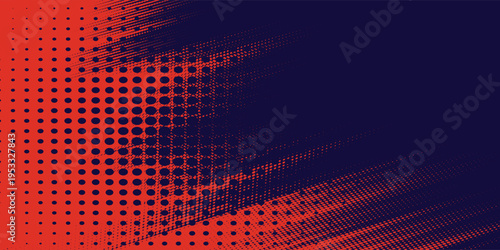 Abstract speed lines style orange color halftone banner design template. Vector.