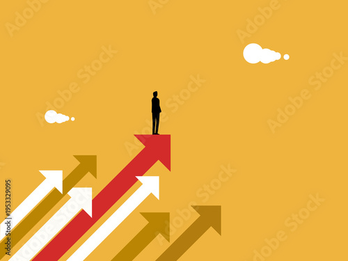 Businessmen on the growth arrow