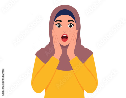 flat vector illustration of a surprised person with wide open eyes and mouth