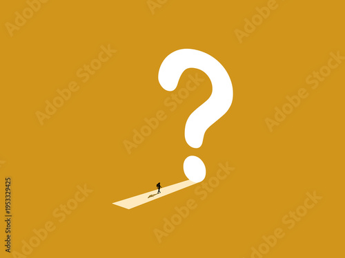 Businesswomen and a question mark door,Problems and beliefs