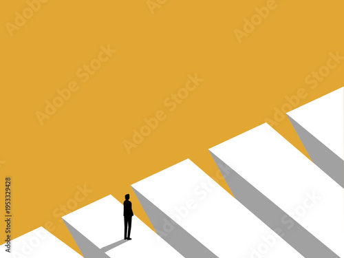 businessman stands confidently at the gap