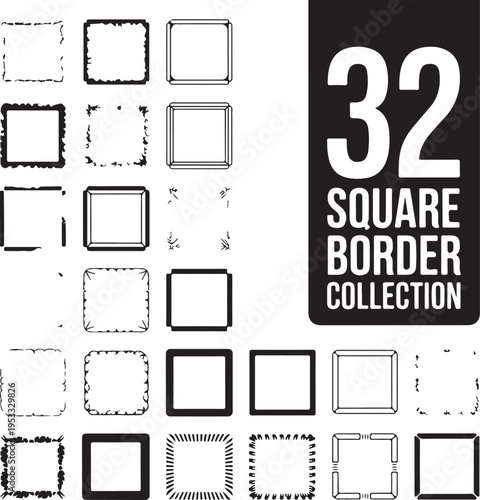 Vector illustration. Set of frames in grunge style. Dirty frame with a splash of black paint. Transparent background. Design elements for banner, poster, flyer, invitation, card, social networks