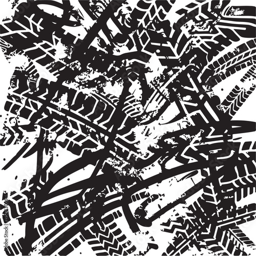 vector illustration, set of round tribal dragon tattoo designs, black and white graphics