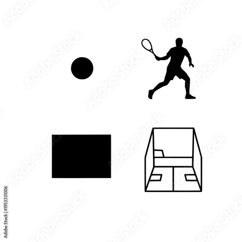 tennis player serving ball flat design vector illustration on minimal court background