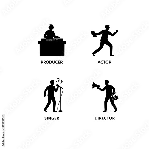 entertainment professionals vector illustration flat design