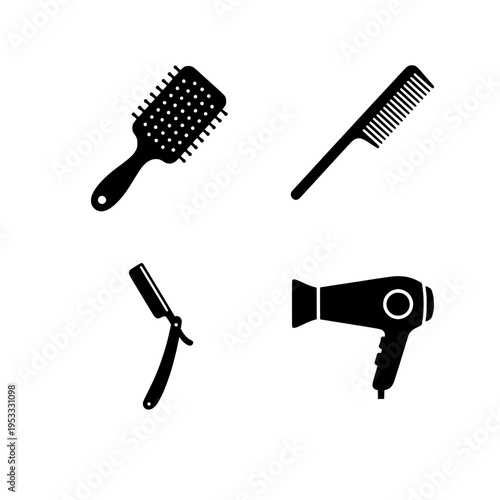 Hair care tools vector illustration, flat design