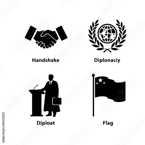 Diplomacy and international relations vector illustration