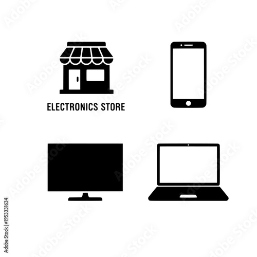 Electronics store icons vector illustration flat design