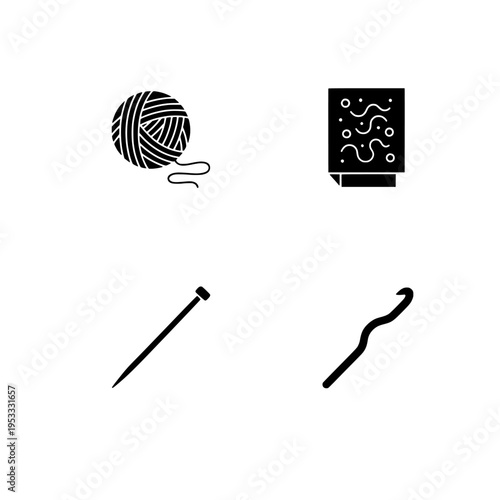 knitting tools vector illustration, flat design