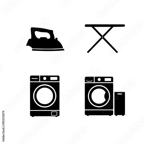 laundry appliances vector illustration, flat design