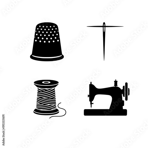 sewing tools vector illustration, flat design