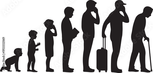 Vector silhouette generation men. 