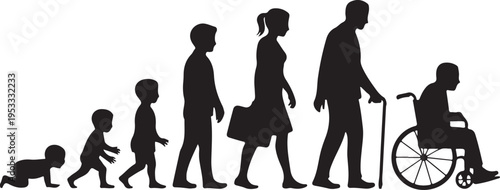 Vector silhouette generation men. 