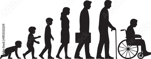 Vector silhouette generation men. 