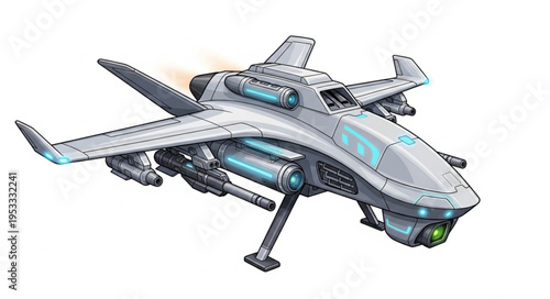 Futuristic spacecraft design with wings and advanced technology, ready for space travel and exploration.