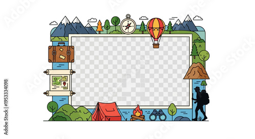 Camping Wilderness Adventure Border.