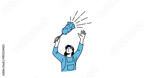 Person throwing a blue object upwards excitedly.
