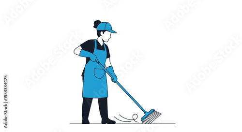 A person cleaning with a mop.