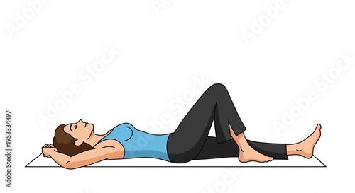 Woman relaxing on a yoga mat.