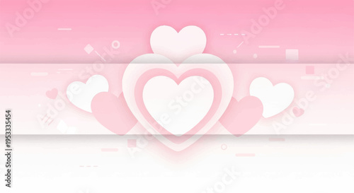Pink heart background with white hearts love symbol valentine's day concept romantic atmosphere pastel colors heart shapes