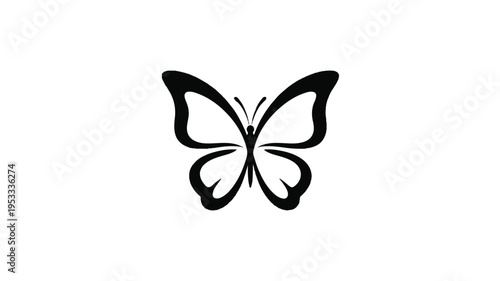 Black and White Butterfly Illustration 1.