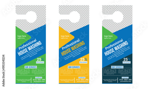 House Washing Door Hanger Design Template