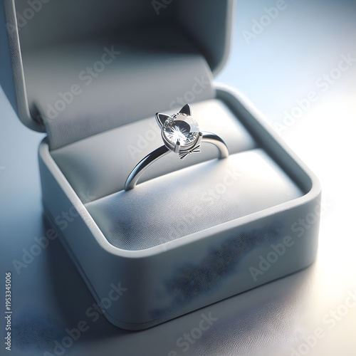 Cat diamond engagement ring