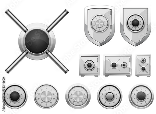 Security Elements: Safe, Vault, Lock, Combination Lock, Safety, Security